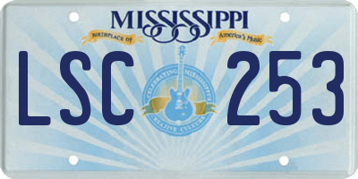 MS license plate LSC253