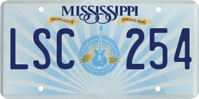 MS license plate LSC254