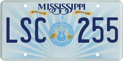 MS license plate LSC255