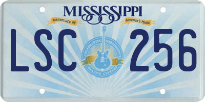 MS license plate LSC256