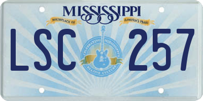 MS license plate LSC257