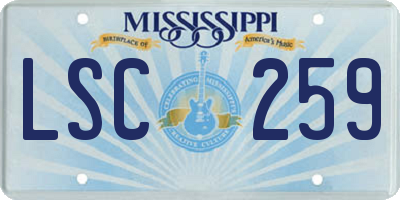 MS license plate LSC259