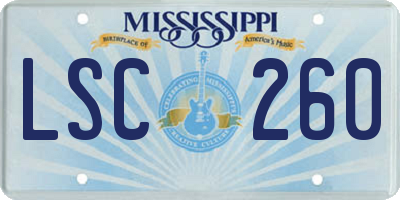 MS license plate LSC260