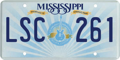 MS license plate LSC261