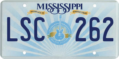 MS license plate LSC262
