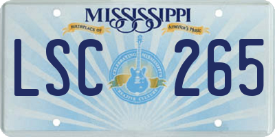 MS license plate LSC265