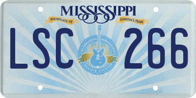 MS license plate LSC266