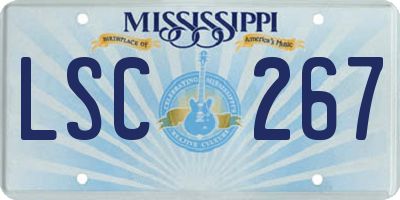 MS license plate LSC267