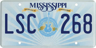 MS license plate LSC268
