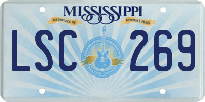 MS license plate LSC269