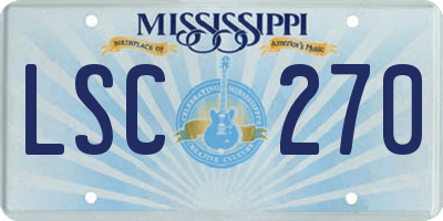 MS license plate LSC270