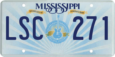 MS license plate LSC271