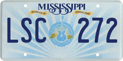 MS license plate LSC272