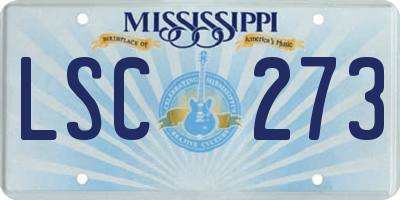 MS license plate LSC273