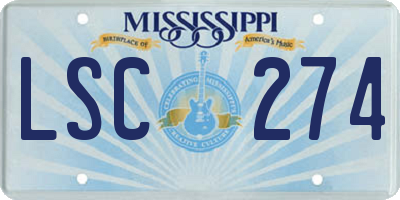 MS license plate LSC274