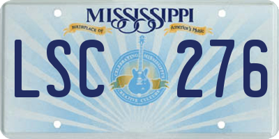 MS license plate LSC276