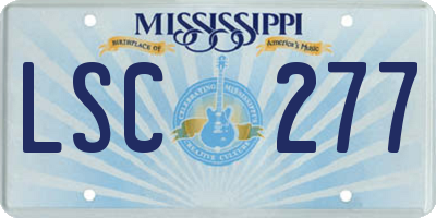 MS license plate LSC277