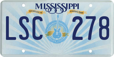 MS license plate LSC278