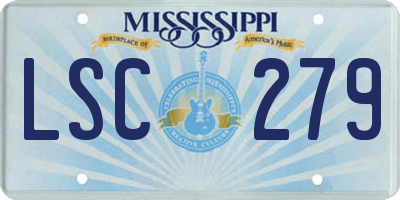 MS license plate LSC279