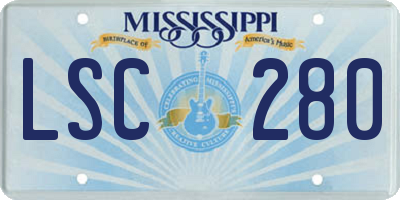 MS license plate LSC280