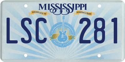 MS license plate LSC281