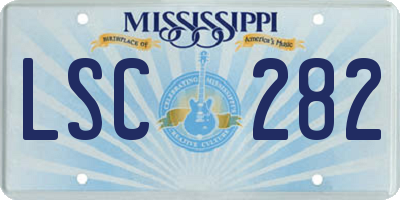 MS license plate LSC282
