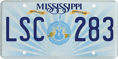 MS license plate LSC283
