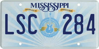 MS license plate LSC284