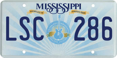 MS license plate LSC286