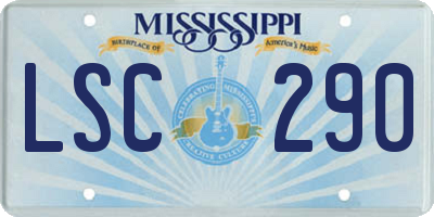 MS license plate LSC290