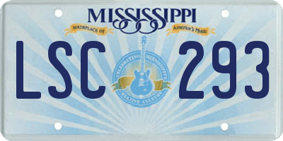 MS license plate LSC293