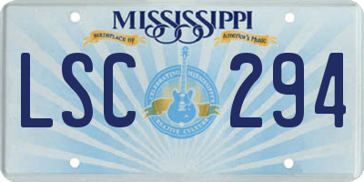 MS license plate LSC294
