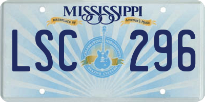 MS license plate LSC296
