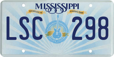 MS license plate LSC298