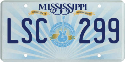 MS license plate LSC299
