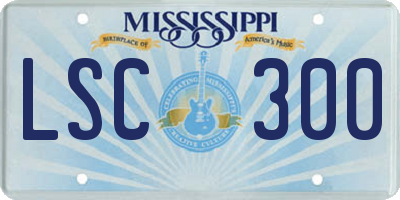 MS license plate LSC300