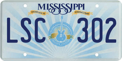 MS license plate LSC302