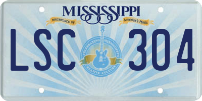 MS license plate LSC304