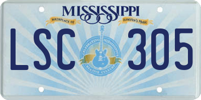 MS license plate LSC305
