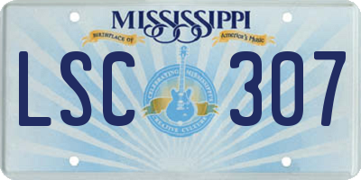 MS license plate LSC307