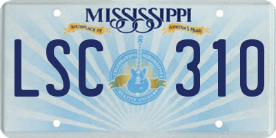 MS license plate LSC310