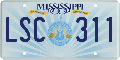 MS license plate LSC311