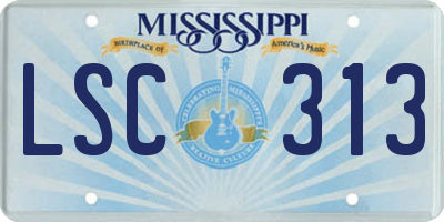 MS license plate LSC313