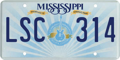 MS license plate LSC314