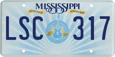 MS license plate LSC317