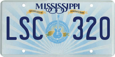 MS license plate LSC320