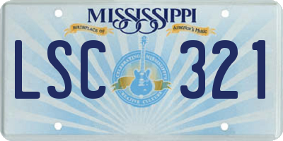 MS license plate LSC321