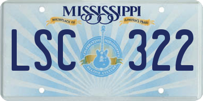 MS license plate LSC322