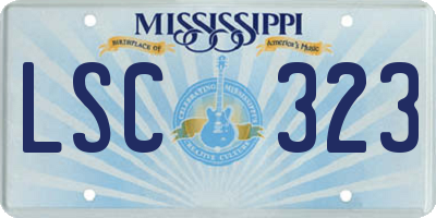 MS license plate LSC323