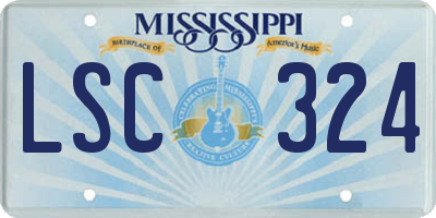 MS license plate LSC324